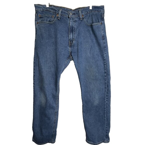 Levi's 505 High-Rise Regular Fit Straight Leg Light Wash Denim Jeans 36W 30L Men - Picture 1 of 16